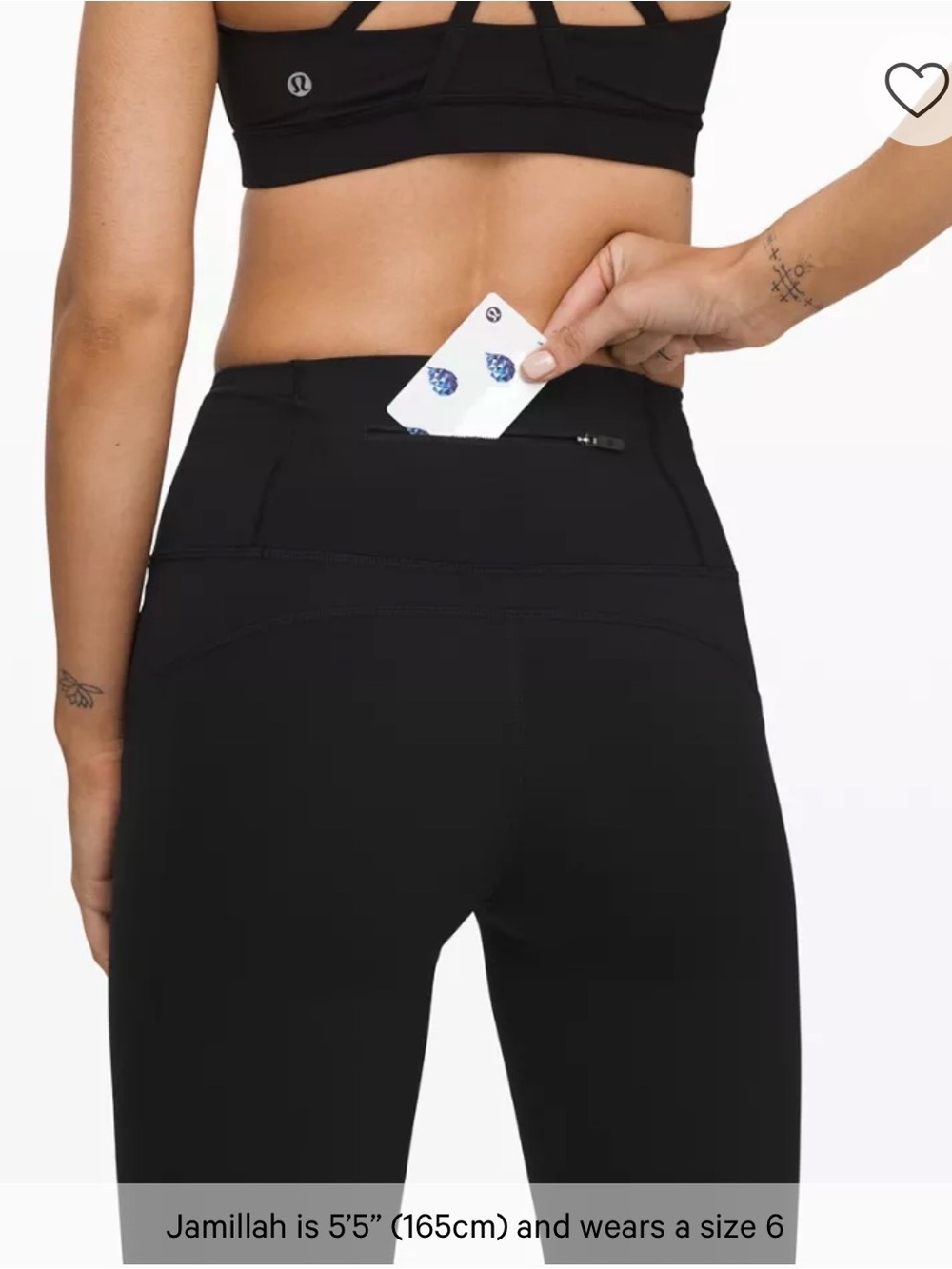 Lululemon Speed Limit High-Rise Crop 23" Black Reflective Stripe Leggings Size 8 - Picture 5 of 12